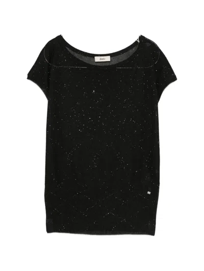 Herno Round-neck T-shirt In Black