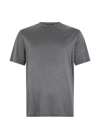 Herno Round-neck T-shirt In Gray