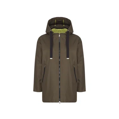Herno Ruffled Flared Coat In Multi