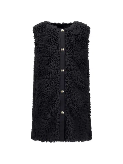 Herno Kids' Ruffled Georgette Gilet In Blue