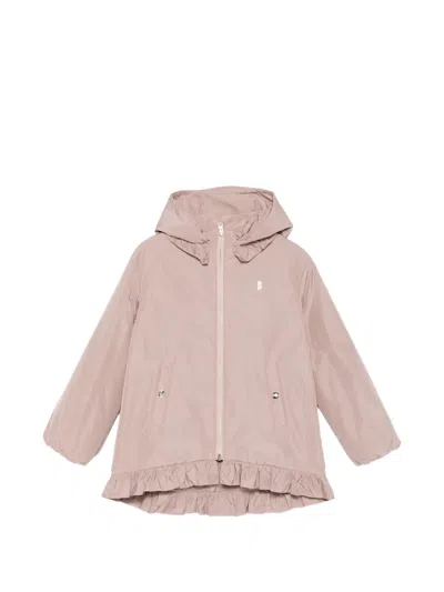 Herno Kids' Ruffled Hooded Jacket In Pink