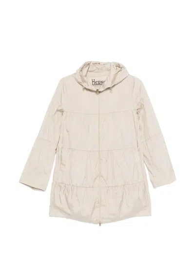 Herno Ruffled Jacket In Neutral