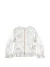 Herno Ruffled Metallic Jacket In Silver