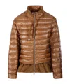 Herno Ruffled Puffer Coat In Brown