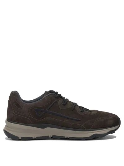 Herno "running" Suede Sneakers In Brown