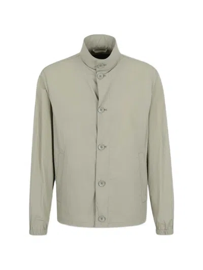Herno Salvia Polyamide Short Jacket Bottoni In Green