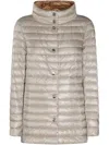 Herno Sand-colored Padded Jacket With High Collar