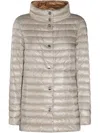 Herno Sand-colored Padded Jacket With High Collar