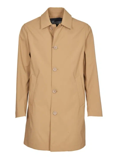 Herno Sand Colored Trench Coat In Brown