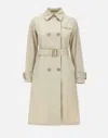 Herno Sand Cotton Gabardine Trench Coat In Gray