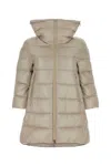 Herno Sand Nylon Cleofe Down Jacket In Brown