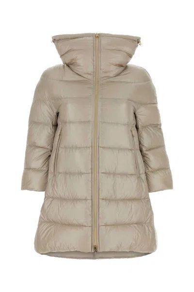 Herno Sand Nylon Cleofe Down Jacket In Neutral