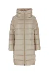 Herno Sand Nylon Matilde Down Jacket In Chantilly