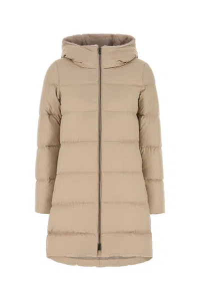 Herno Sand Polyester Down Jacket In Multi