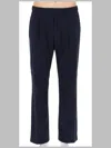 Herno Tailored Blue Wool-blend Trousers With Structured Silhouette In Blue