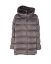 Herno Satin A-shape Down Jacket In Gray