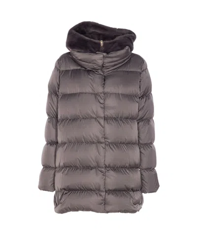 Herno Satin A-shape Down Jacket In Gray