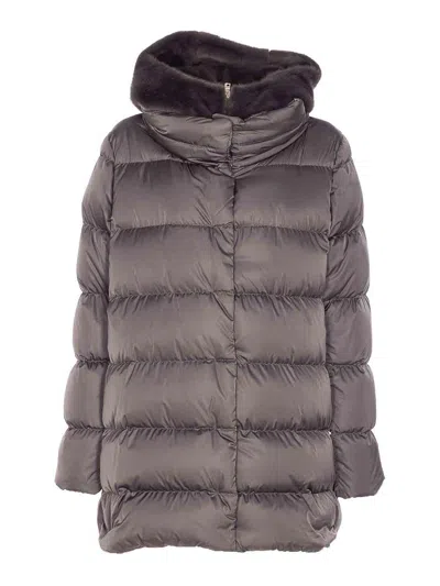HERNO SATIN A-SHAPE DOWN JACKET
