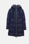 Herno Satin A-shape Down Jacket With Hood In Blue