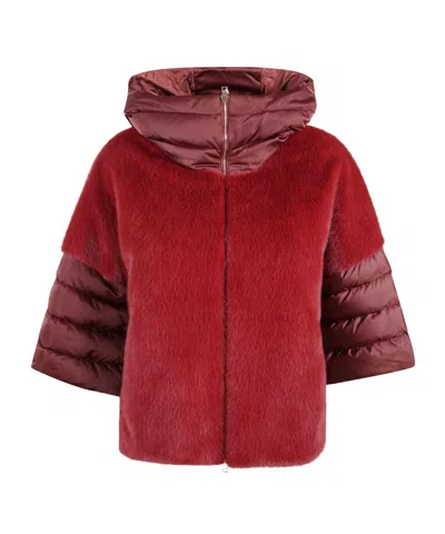 HERNO HERNO SATIN ALTERNATIVE FUR CAPE