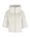 Herno Satin Alternative Fur Cape In White