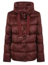 Herno High-neck Drawstring Padded Jacket In Brown