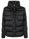 Herno Shiny Satin Cape Down Jacket Clothing In Nero