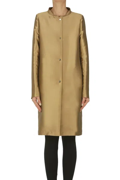 Herno Satin Coat In Brown