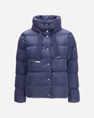 Herno Satin Down Jacket In Blue