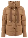 Herno Satin Down Jacket In Brown