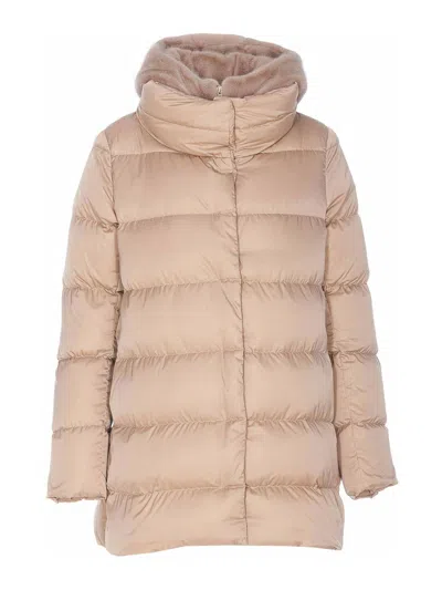 Herno Satin Down Jacket In Gold