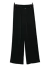 Herno Wide-leg Crepe De Chine Trousers In Black