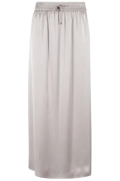 Herno Satin Maxi Skirt In Grey