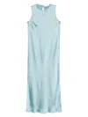 Herno Satin Maxi Dress In Blue