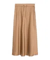 Herno Flared Skirt In Camel Lightweight Nylon Stretch In Nude