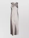 Herno Satin Midi Dress Keyhole Back