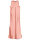 Herno Satin Midi Dress In Pink