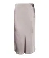Herno Satin Midi Skirt In Gray