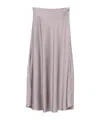 Herno Satin Midi Skirt In Gold