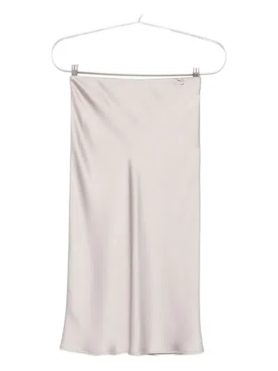 Herno Satin Midi Skirt In Neutral
