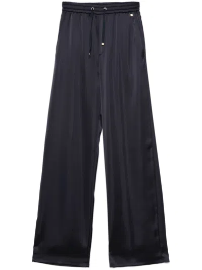 Herno Satin Palazzo Pants In Blue