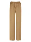 Herno Wide-leg Brown Trousers With Drawstring Waist In Brown