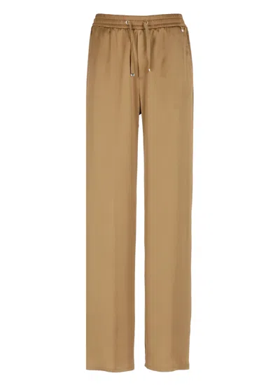 Herno Satin Pants In Brown