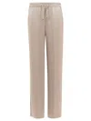 Herno Trousers Featuring Elastic Waistband And Side Pockets In Beige