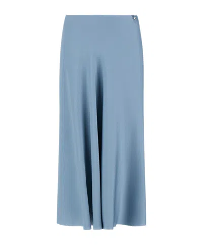 Herno Satin Resort Skirt In Blue