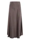 Herno Dark Chocolate Midi Skirt In Brown