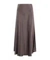 Herno Dark Chocolate Midi Skirt In Gray