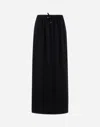 Herno Drawstring-waist Satin Midi Skirt In Black