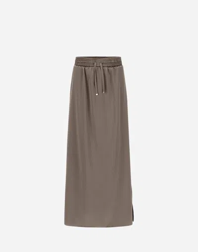 Herno Satin Skirt In Dove Grey