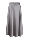 Herno Satin Finish Skirt With Drawstring Waist And Side Slits In Grey